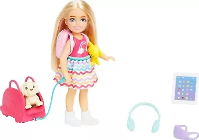 Buy BARBIE Chelsea TRAVELER With Backpack Puppy Dog Accessories HJY17 Mattel • 16.71£