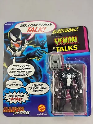 Buy Toybiz Marvel Super Heroes Talking Venom MOC Carded Unpunched 1991 Spiderman • 70£