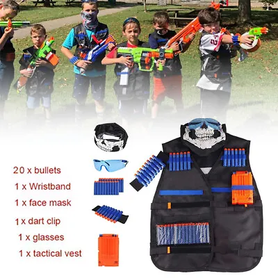 Buy Kids Tactical Vest Kits Adjustable Accessories For Nerf Toy Gun N-Strike Elite • 16.99£