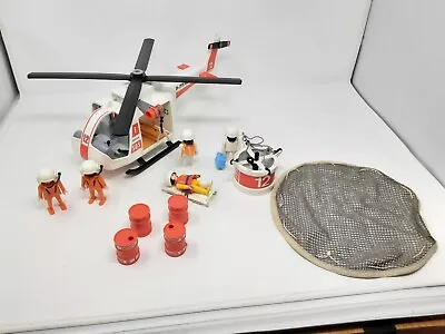 Buy Vintage Playmobil 3789 Rescue Helicopter With Winch &Accessories-nearly Complete • 15£
