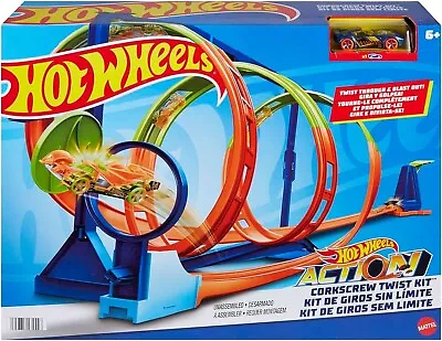 Buy Hot Wheels Action Corkscrew Twist Kit Playset & Vehicle HMX41 New Kids Toy 6+ • 49.99£
