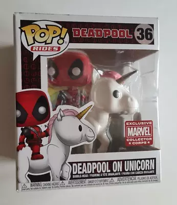 Buy Funko Pop Rides 36 Deadpool On Unicorn Marvel Collector Corps Exclusive • 65.95£