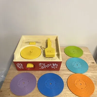 Buy Vintage Collectable Fisher Price Record Player Toy With 5 Records 1971 Music Box • 25.99£