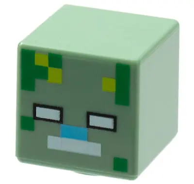 Buy LEGO 19729pb046 MINECRAFT Drowned Zombie Minifigure, Head, Modified Cube • 2.06£