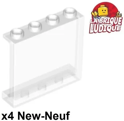 Buy LEGO 4x Panel Panel 1x4x3 Side Supports H. Studs Trans Clear 60581 NEW • 2.73£