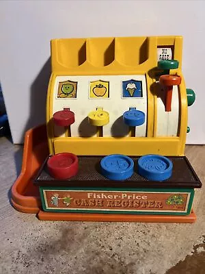 Buy Vintage Fisher Price Cash Register Toy With Some Coins 1974 • 10.99£