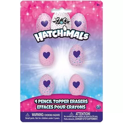 Buy Unique Party 59329 - Hatchimals Egg Pencil Top Erasers, Pack Of 4 /Toys • 4.95£