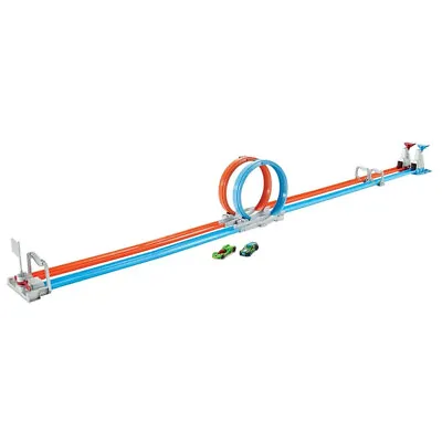 Buy Hot Wheels Double Loop Dash Track & 2 Diecast Cars Fun-Filled Racing Set • 39.99£