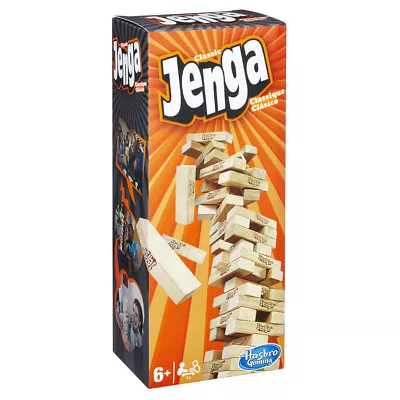 Buy Classic Jenga Game From Hasbro Stacking Wooden Block Game New • 13.99£
