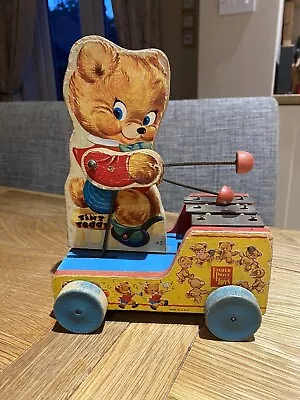 Buy Vintage Fisher Price Pull Along Tiny Teddy Xylophone • 20£