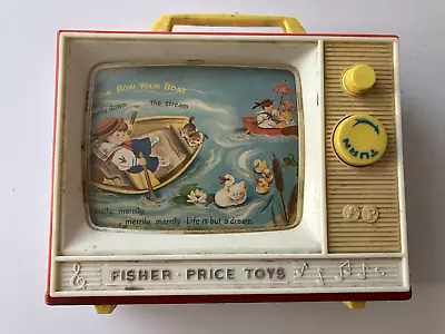 Buy Fisher Price Toy Vintage 1966 Two Tune Screen Music Box TV Working • 19.99£