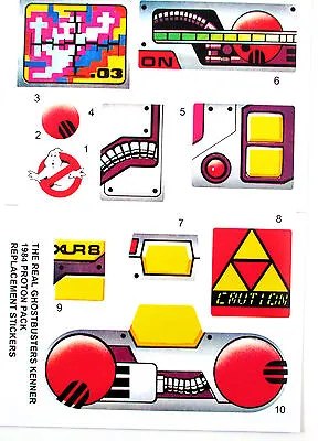 Buy PROTON PACK THE REAL GHOSTBUSTERS (For KENNER ) Replacement Sticker Set , NICE! • 3.36£