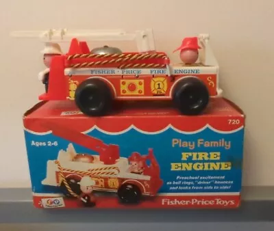 Buy Vintage Fisher Price Toys Fire Engine With Box Vintage 1973  • 12.50£