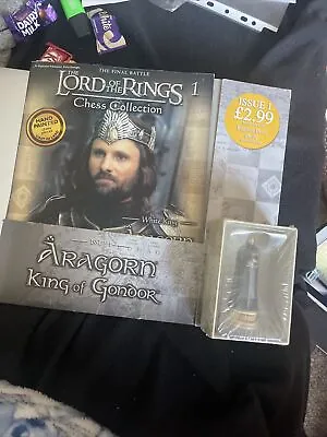 Buy Eaglemoss No.1 Lord Of The Rings Chess Collection ARAGORN White King • 5£