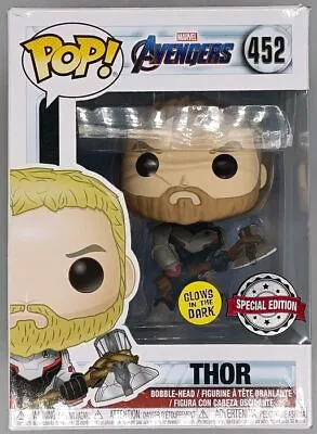 Buy Funko POP #452 Thor (Team Suit) Glow Marvel Avengers Endgame Damaged Box • 15.99£