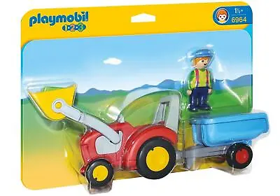 Buy Playmobil 123 Tractor With Trailer Toddlers Kids Learn And Play 6964 • 22.49£