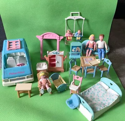 Buy Fisher Price Vintage Loving Family Figures SUV Car, Furniture & Accessories 1993 • 5£