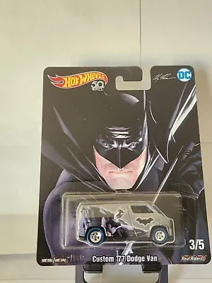 Buy Hot Wheels Pop Culture DC Comics Batman Custom '77 Dodge Van Real Riders P50 • 11.09£