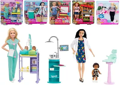Buy ​Barbie Careers Baby Doctor Dentist Teacher Chicken Skating Ice Ages 3+ Toy Doll • 47.53£