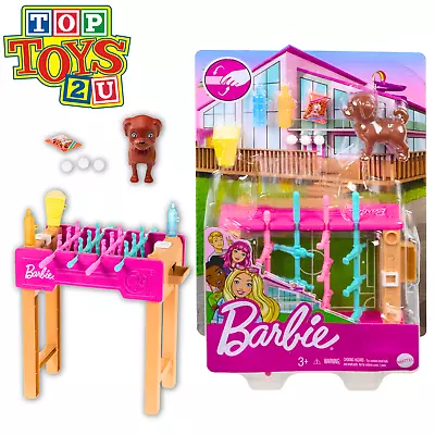 Buy Barbie Functional Foosball Playset With Dog And Dreamhouse Accessories • 12.33£