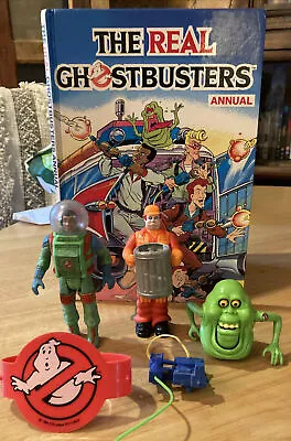 Buy The Real Ghostbusters Figures Bundle Annual Slimmer Winston Trash Man 1989 Lot • 45.12£