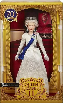 Buy Barbie 70th Anniversary Platinum Jubilee Queen Elizabeth II HCB96 Premium Doll • 299.77£