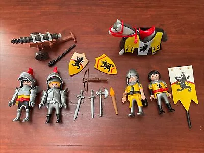Buy Playmobil 4871 Complete Lion Knights Troop -Grey Horse -working Cannon -Sheilds • 15£