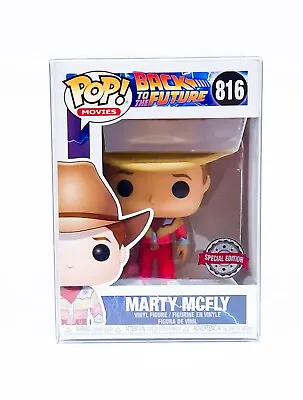 Buy Back To The Future Marty McFly (Cowboy) SE Funko 816 + Pop Protector Christmas • 69.99£
