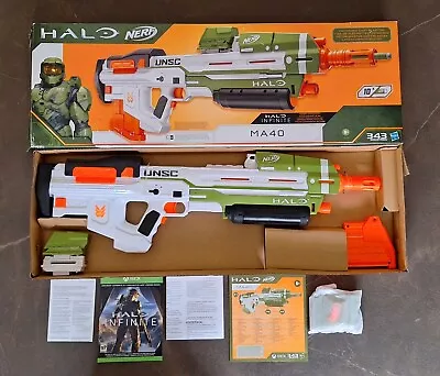 Buy NERF Halo MA40 Motorized Dart Blaster Complete, Unused With Game Code • 87.36£