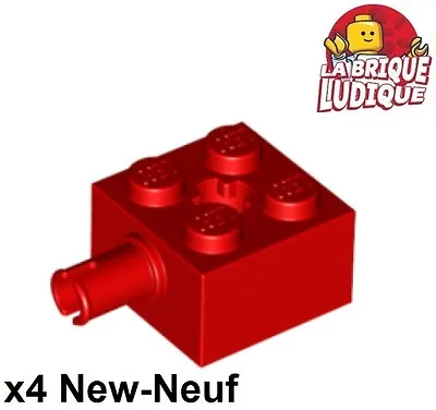 Buy LEGO 4x Brick Brick Modified 2x2 Pine Axle Axle Hole Red/Red 6232 NEW • 1.10£