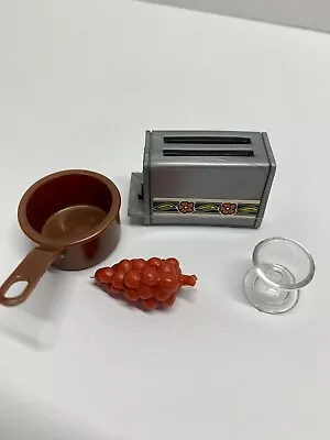 Buy Vintage Barbie Kitchen Accessories Toaster, Pan, Grapes, Glass • 12.30£