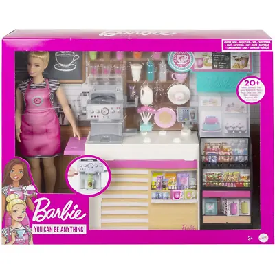 Buy Barbie - Coffee Shop - You Can Be Anything - Cafe Coffee Bar - Mattel 2019 -nrfb • 42.17£