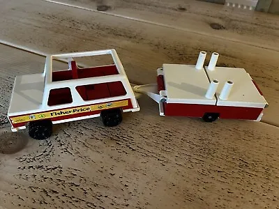 Buy Vintage Fisher Price Little People Play Family Jeep & Pop-Up Camper #992 - 1979 • 20£
