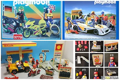 Buy Playmobil Racing Car 3438 | Shell Garage 3437  | Motorbike Race 3779  - Choose  • 5.75£