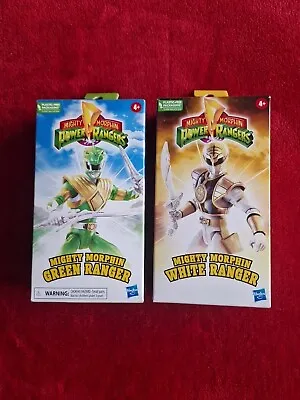 Buy Mighty Morphin Power Rangers White + Green Ranger Retro VHS Figures Hasbro BNIB • 50£