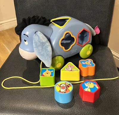 Buy Disney Winnie The Pooh Eeyore Pull Along Shape Sorter Toddler Toy Fisher Price • 29.99£