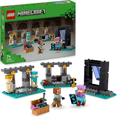 Buy LEGO Minecraft The Armoury Building Toys For Kids, Boys & Girls Aged 7 Plus Feat • 17.99£