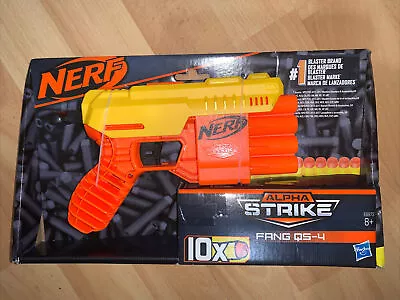 Buy Nerf Alpha Strike Fang QS-4 Foam Dart Blaster With 10 Darts Tactical Orange • 8.39£