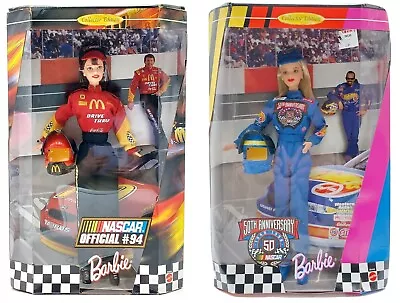 Buy 2x NrfB Mattel Nascar Barbie Doll: #94 McDonalds 22954 + 50th Anniversary 20442 • 51.38£