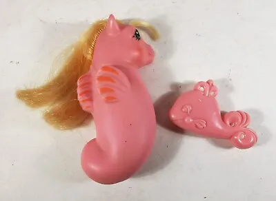 Buy G1 My Little Pony 1984 Pink Sea Horse Sea Star With Pink Whale Brush MLP • 14.95£