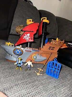 Buy Fisher Price Imaginext 2015 Shark Bite Pirate Ship Playset With 2 Figures • 22.99£