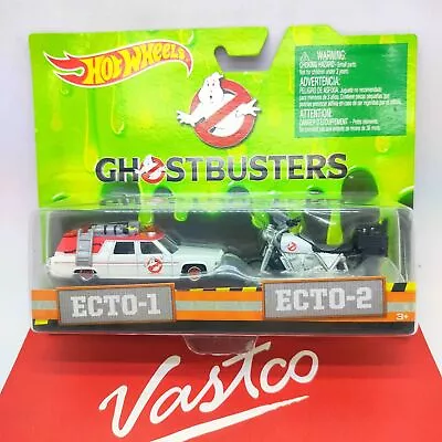 Buy 2016 Hot Wheels Action Pack 1:64 Ghostbusters Ecto-1 And Ecto-2 Motorcycle DRW73 • 42.65£