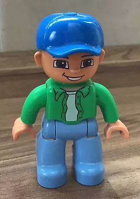 Buy Lego Duplo Figure - Male Farmer Withgreen Shirt, Blue Legs / Pants & Cap • 1.99£