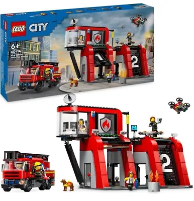 Buy LEGO City Fire Station With Fire Engine 60414 NEW 2024 • 64.99£