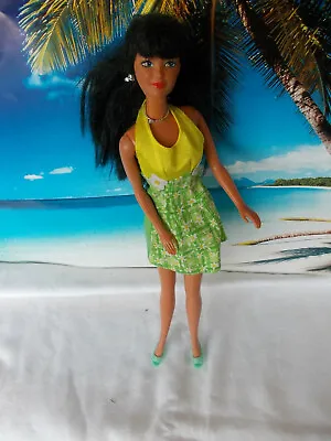 Buy Barbie Doll, With Yellow Green Dress, Long Black Hair • 17.22£
