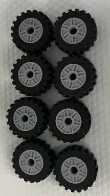 Buy Lego - 55982 - Lego City Wheel Axle Hole And Tyre 30.4x14 92402 Grey Rim X8 • 4.99£