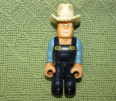 Buy VINTAGE HUSKY HELPERS FISHER PRICE 1970s FARMER ADULT MAN STRAW HAT OVERALLS TOY • 8£