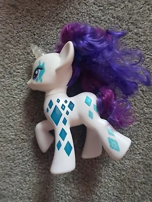 Buy My Little Pony G4 Light Up Glow 7  Rarity White Unicorn Figure Toy Blue Diamond • 1.99£