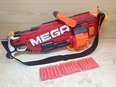 Buy NERF MEGA MASTODON Blaster Gun Battery Powered W/ Shoulder Strap • 29.99£