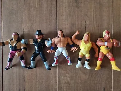 Buy Wwf Hasbro Figure Bundle X5 Vintage Retro Hogan, Undertaker, Bret Hart • 7.05£